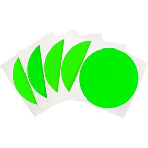 ملصقات ملونة مستديرة من ChromaLabel مقاس 10.16 سم، ملصقات ترميز ألوان عالية الوضوح وقابلة للإزالة، سهلة الكتابة على الملصقات المنقطة - 100 نقطة لاصقة في كل عبوة، ملصقات لاصقة باللون الأخضر الفلورسنت بلمسة نهائية غير لامعة