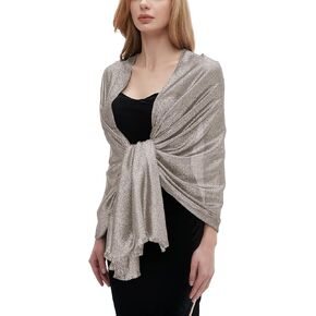 Umjetnost Womens Sparkling Metallic Shawls and Wraps for Evening Dresses Wedding Party