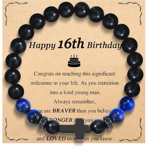 8th 9th 10th 13th 14th 15th 16th 17th 18th 21st 30th Birthday Gifts for Boys Cross Bracelets for Son/Grandson/Brother/Nephew