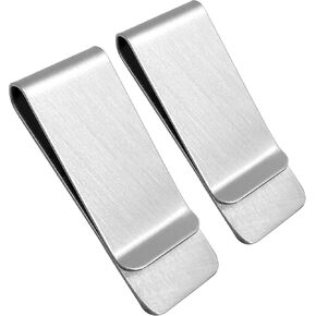 2 PCS الفولاذ المقاوم للصدأ مقاطع نقدية نحيفة متينة إيصال نقدي مقطع كليب بطاقة الائتمان محفظة فاتورة للرجال والنساء
