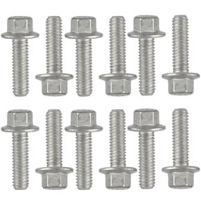 12pcs عادم العادم Mifold Brott Kit لمحركات سلسلة LS LS1 LS2 LS3 LSX LT - الصف 10.9 من الصلب LS Bublts Publts Set