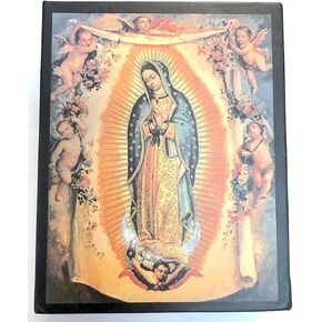 Brazalete Virgen de Guadalupe - Set de 2 Brazaletes - 99 ٪ Cobre Terapeutico - 12 Imanes