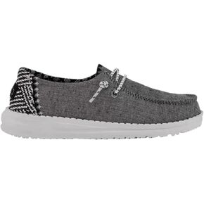 Hey Dude Wendy Youth Chambray Onyx Size 12 | Kids Shoes | Kids Slip-on Loafers | Comfortable & Light-Weight