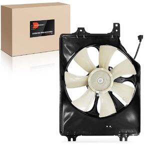 A-Premium A/C Condenser Fan Assembly Compatible with Select Acura Models - RL 2005-2012, 3.5L 3.7L - Replace# 38611RJAJ01, 38616RJAJ01