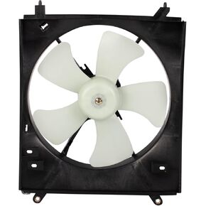 TRQ Left A/C Condenser Cooling Fan Assembly Drivers Side Compatible with 1997-1999 Toyota Camry 1999 Solara TO3115102