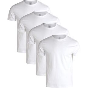 Van Heusen Men's Undershirts - 4 Pack Soft Cotton Tag Free Crewneck and V Neck Undershirts with Ribbed Neckline (Sizes: S-XL)