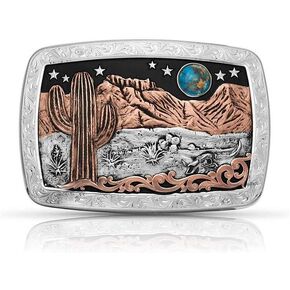 Montana Silversmiths Women's Desert Moon Fricquoise Cactus buckoise turquoise مقاس واحد
