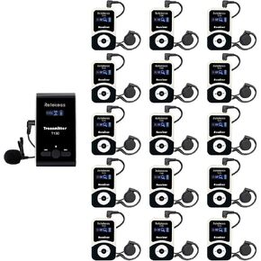 Retekess T130 Church Translation System,Wireless Tour Guide System, Assistive Listening Device, PLL Translation Headset for Simultaneous Interpreting(1 Transmitter 10 Receivers) in Kuwait