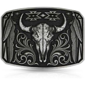 Montana Silversmiths Legend & Pride Majestic Bull's Head Meacnes Western Belt Boxle