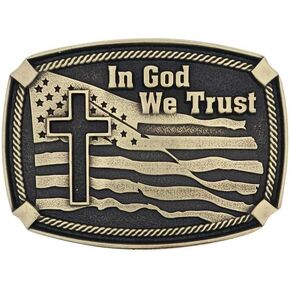 Montana Silversmiths Unisex In God We Trust Heritage Attitude Buckle Brown One Size