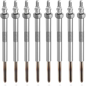 8PCS Glow Plugs with Nuts Compatible with Chevrolet Express Silverado GMC Savana Sierra with 6.6L V8 LBZ LGH LLY LML LMM Duramax Engine Diesel Glow Plug Replace# 12639701 97364968 9G