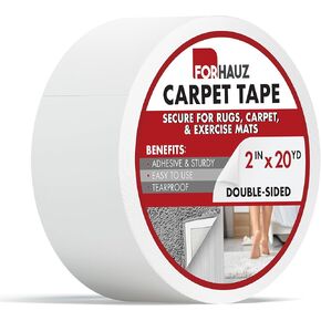 شريط السجاد ، شريط سجادة مزدوج على الوجهين لسجاد المنطقة ، قبضة السجادة غير القابلة للانزلاق للأرضيات الصلبة ، البلاط والسجاد ، 2 بوصة × 30 ياردة in Kuwait