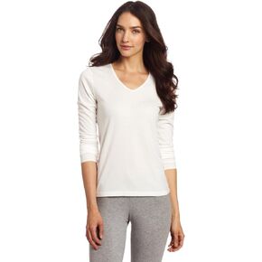 cuddl duds softwear طويلة الأكمام v-neck أعلى اليدين
