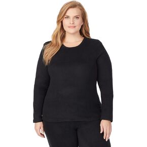 cuddl duds fleecweot's wind with long sleeve crew neck-وزن ثقيل ، طبقة قاعدة فائقة الدفء وأعلى صالة