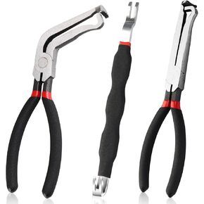3Pcs Electrical Disconnect Pliers, 8 Inch 60 Degree Circuit Breaker Pliers, Electrical Connector Plier Separator, Automotive Wire Locking Push Tab