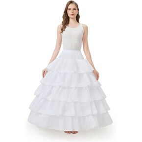 5 طبقات الطبقة 4 الأطواق البوتينية كرينولين تحت الحدود لفستان الزفاف فستان quinceanera ypt345l أبيض