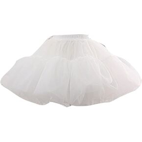 Petticoat Crinoline Underskirt Petticoat Bridal Dress Vintage Ball Gown A-line 4-Layers Organza Short Slip for Women Hoopless
