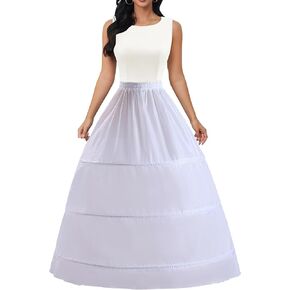 نساء كرينولين petticoat 3 طوق تحت الحدود A-line الطول الطول الكرينولين كرة الزفاف تنورة تنورة زفاف اللباس تنورات البطن