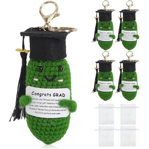4Pcs Class of 2025 Graduation Gifts Inspirational Potato Pickle Graduation Keychains Bulk for College