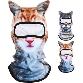 3D Cat Ski Balaclava Sheisty Mask Cat Cycling Mask Breathable Ice Silk Face Cover for Sunscreen Protection Outdoor