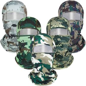 5PCS Camo Balaclava Ski Face_Mask Full Face_Mask Windproof UV Protection Cover for Men Women Outdoor