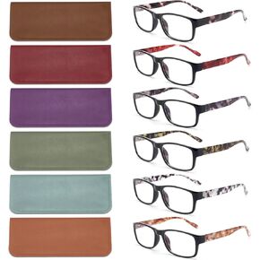 BLS BLUES Reading Glasses for Women/Men Blue Light Blocking, Fashion Readers Anti Eye Strain/Migraine Eyeglasses 6 Packs/Case in Kuwait
