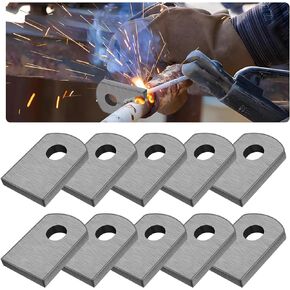 10pcs لحام مسطح أسفل في علامة التبويب 3/8 "ثقب ، حديد 1-1/2" x1 "ملحقات طاولة لحام لقاعدة هيكل ومقطورات GO-kart ، متعددة الأغراض 3/16" لحام كثيف على أقواس التثبيت.