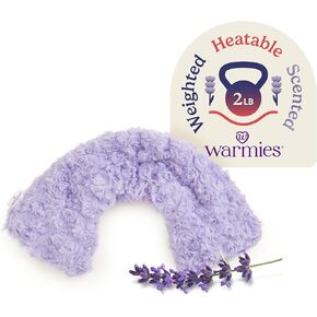 warmies Microwavable Neck & Shoulder Wrap - Heating & Cooling Plush Pad for Calming Relaxation - Weighted & Heated Neck Warmer with Scented Lavender - Microwave Heat Pad for Aches & Pain - Purple