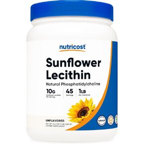 Nutricost Sunflower Lecithin (1 Pound) - Natural Phosphatidylcholine, Vegan, Gluten-Free, GMO-Free