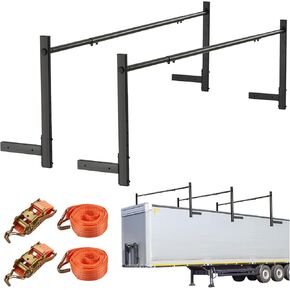 Adjustable Trailer Ladder Rack 59"-101" - Heavy-Duty Steel Construction, 400lb Capacity, Universal Fit for Most Enclosed Trailers/Vans/Trucks, Low Profile Design & Easy Installation, Black