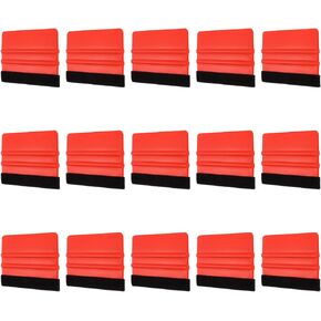 HARFINGTON 15pcs Vinyl Squeegee, Felt Edge Vinyl Wrap Decal Squeegee Tool, 4-Inch Car Vinyl Film Scraper Plastic Squeegee for Car Wrap, Sign Making, Window, Yellow, Rectangle in Kuwait