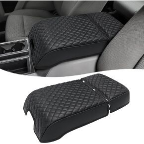 تغطية مسند ذراع وحدة التحكم في KBH Center Ford F150 2015-2020 ، F250 F350 F450 2017-2022 ، فورد إكسبيديشن 2018-2024 ، مقعد دلو ، مع غطاء حامل الكأس الخلفي ، الأسود