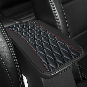 Car Center Console Cushion Pad, 12.72"×7.52" Leather Waterproof Auto Armrest Seat Box Protector, Car Center Console Cover, Universal Interior Decor Car Accessories for SUV Truck (White)