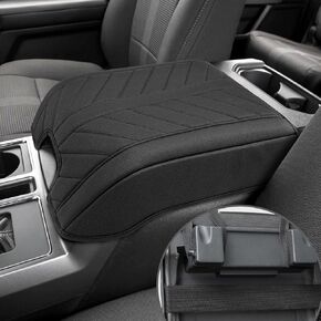 غلاف مسند ذراع وحدة التحكم المركزية للفترة 2015-2024 Ford F150 ، 2017-2024 F250 F350 F450 ، PU Leather Middle Cushion Coushion مع حقيبة تخزين (مقعد القفز فقط)