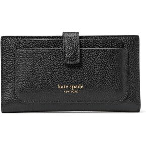 kate spade new york AVA Pebbled Leather 2 in 1 Bifold Wallet, Black
