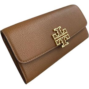 Tory Burch Women's Britten Pebble Leather Envelope Wallet (Moose)