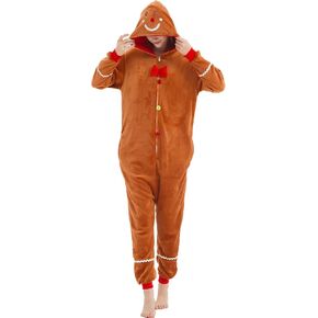 Adult Christmas Costumes Onesie - One Piece Pajamas for Women Men Jumpsuit Halloween Holiday Outfit Sleepwear