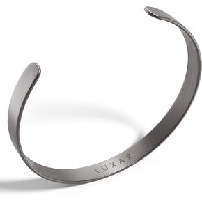LUXAR Men's Titanium Cuff Bracelet | Solid Titanium Minimalist Bracelet Designed for Men | Available in Medium and Large Sizes | Explore the World of Luxar