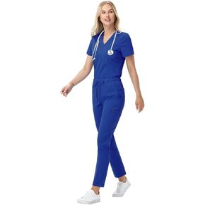 Viaoli Scrubs للنساء المصنفة مع زي موحد لفريق V-neck لفرك المرأة تعيين جيوب متعددة الخصر مرنة