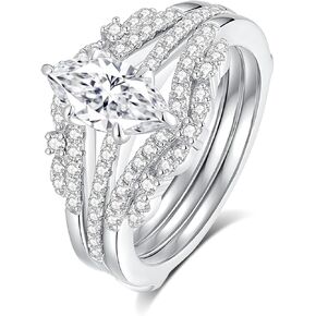 Solitaire Moissanite ، خواتم الخطوبة للنساء D Color VVS1 Oval Cut Promise Anniversary Breats ، 18K White Gold Plated S925 Sterling Silver Valentine Gift