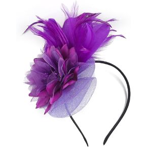 Fascinators Hats for Women,Cocktail and Party Fascinator Hair Clip with Feathers,Kentucky Derby Hats Headbands for Women