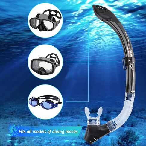 YUEX MER Diving Snorkel Premium Puality Roll Up Snorkel مع منظم مدمج وحقيبة شبكية محمولة للغوص وصيد الأسماك بالرمح والغوص الحر والغطس in Kuwait