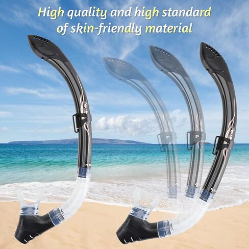 YUEX MER Diving Snorkel Premium Puality Roll Up Snorkel مع منظم مدمج وحقيبة شبكية محمولة للغوص وصيد الأسماك بالرمح والغوص الحر والغطس in Kuwait