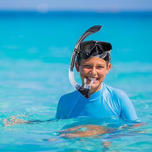 YUEX MER Diving Snorkel Premium Puality Roll Up Snorkel مع منظم مدمج وحقيبة شبكية محمولة للغوص وصيد الأسماك بالرمح والغوص الحر والغطس in Kuwait