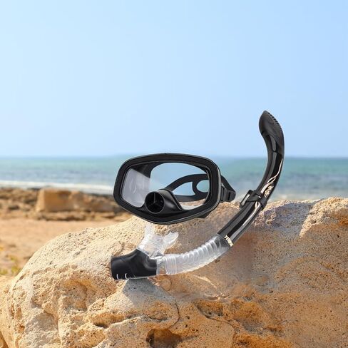 YUEX MER Diving Snorkel Premium Puality Roll Up Snorkel مع منظم مدمج وحقيبة شبكية محمولة للغوص وصيد الأسماك بالرمح والغوص الحر والغطس in Kuwait