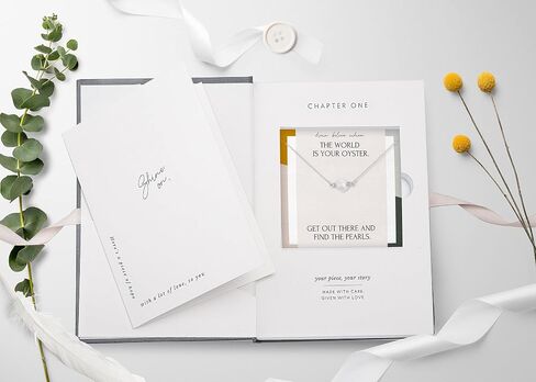 HOPE LOVE SHINE The World is Your Oyster Pearl Necklace Graduation Gifts for Her Inspirational Jewelry for Women in Kuwait