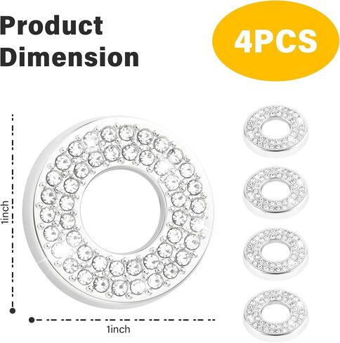 4PCS Bling Car Door Lock Cover for Car Decor,Rhinestones Door Lock Pull Cover Compatible with Mercedes Benz A-Class/B-Class/C-Class/E-Class,Stylish Car Accessories for Women Men (White) in Saudi Arabia