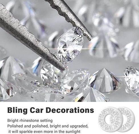 4PCS Bling Car Door Lock Cover for Car Decor,Rhinestones Door Lock Pull Cover Compatible with Mercedes Benz A-Class/B-Class/C-Class/E-Class,Stylish Car Accessories for Women Men (White) in Saudi Arabia