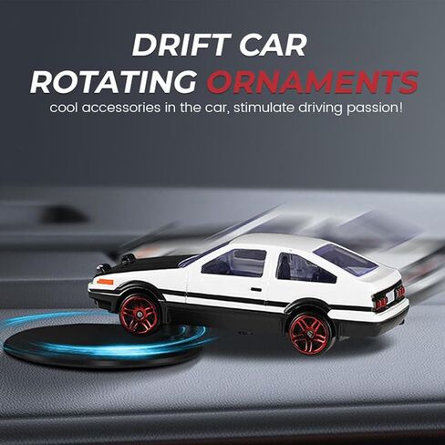 Drift & Turn Mini Car Model Dashboard Ornament – Dynamic Interactive Car Decor for Enthusiasts Vehicle Interior Dashboard Drifting Decorations Accessories Gifts (White-AE86) in Kuwait