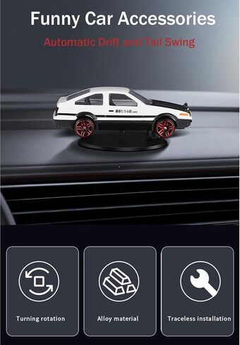 Drift & Turn Mini Car Model Dashboard Ornament – Dynamic Interactive Car Decor for Enthusiasts Vehicle Interior Dashboard Drifting Decorations Accessories Gifts (White-AE86) in Kuwait